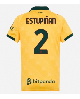 AC Milan Pervis Estupinan #2 Maglia Gara Terza Repliche 2025-26 Donna Maniche Corte